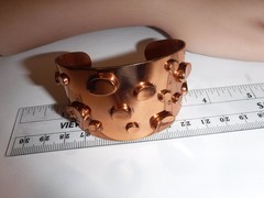 Vintage RENOIR Modernist Copper Cuff Bracelet Abstract Mid Century Modern Signed