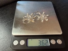 3.62g Vintage Sterling Silver 925 Snowflake Earrings Sparkling Winter Charm M