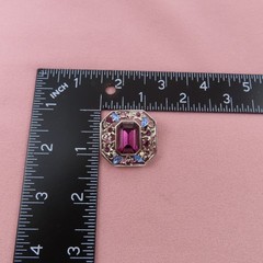 Givenchy Rhinestone Brooch Vintage Pin Purple Blue Faceted Crystal 1.25 in 844f