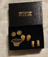 Evan St. Clair Gold Tone Diamond Dust Clip Earrings