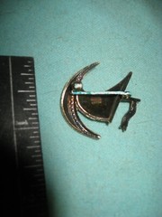 Sterling Silver Viking Ship Pin Brooch signed Ivar T. Holth Norway