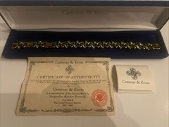 Camrose & Kross Jackie Kennedy Emerald And Crystal Gold Interlocked Bracelet JBK