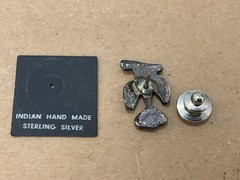 Vintage Sterling Silver Thunderbird Tie Tack Lapel Pin 1”