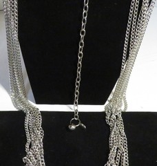 Vintage Unbranded Chain Necklace Silver Super Long Layering 45-56″ Adjustable