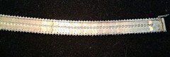 Gorgeous Textured Flat Link Sterling Silver 925 7.5” Safety Latch Bracelet