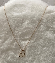 Vintage 1/20 14k Gold Floating Open Heart Necklace with BOX! Sarah Coventry