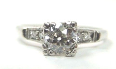 Antique Art Deco Diamond Engagement Platinum Ring Size 6 UK-L1/2 EGL USA