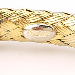 Dyadema Sterling Silver Gold Vermeil Mesh Braided Weave Basket 6.5″ In Bracelet
