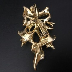 Christmas Pin Lot Signed GERRYS Gold Tone Tree Bells Poinsettia & Bow Vintage