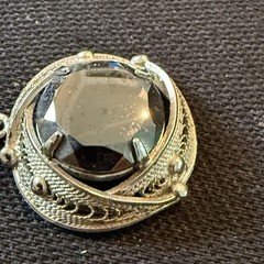 Vintage Sorrento Sterling Hematite Necklace & Clip Earrings Filigree Set