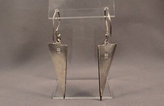 Vintage Silver Earrings And Solid 18 kt Gold on Sterling Silver ..