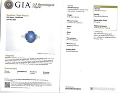 9.14ct GIA Ceylon No Heat Star Sapphire & 0.02ct Diamond Platinum Ring, Size 5.5