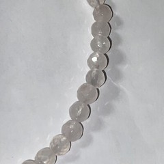 Necklace Choker Rose Quartz Cultured 7mm Pearl Sterling Italian Unused Faceted