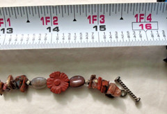 Gemstone 925 Necklace With Pendant 15.5 inches Green Red Gray Lavender