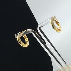Hoop Earrings Gold Tone Huggie Pierced .75″