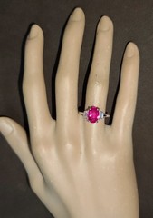 Vintage Platinum Engagement Ring 2.30ct. Natural Burma Oval Ruby AGL CERT
