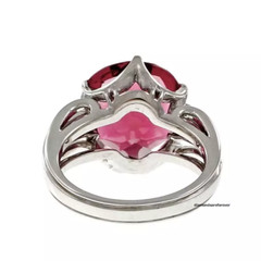 Original 1950-1959 Setting Center Rubellite Tourmaline Stone 9.CT Solitaire Ring