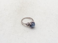 Vintage $5000 5ct Natural Burma Blue STAR Sapphire Diamond 14k White Gold Ring