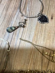 Vintage Estate Jewelery Lot Untested Gold Plated Chains 18 K GP Bail, 925