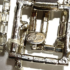 VTG Rhinestone Sllver Clip For Bonwilteller 1 3/4″ x 2 3/4″ Signed