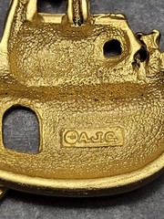 Vintage OAJC Noah’s Ark Bracelet & Brooch Set Gold Tone Animals Original America