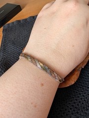 Tricolor Vintage Sterling silver bracelet: 7.5 inches