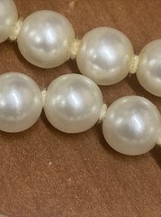 Knotted Faux Pearl 50″ Rope Necklace 6.7 mm 1930-50? See Clasp Vtg Antq? Jewelry