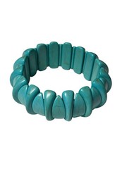 Vintage Chunky Turquoise Howlite Stretch Bracelet 1.1” Wide – Fits All Sizes