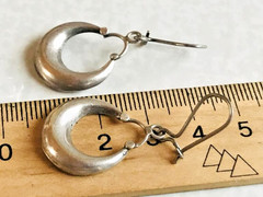💎 RARE Soviet 875 Silver “Klaachi” Earrings – USSR Star Marked – 4.5cm (1.77″)