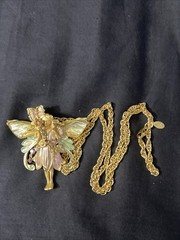 Retired Vintage Kirk’s Folly Primrose The Flower Fairy Charm Necklace Gold Tone