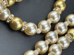Kenneth Jay Lane KJL Faux Pearls & Rhinestones 56in Necklace
