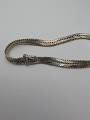 Vintage Italian 925 Silver and Gold Braided Bracelet, 8.5 Inches