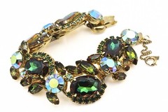 Superb JULIANA DE Delizza Elster Heliotrope Green Fall Bracelet Earrings Set