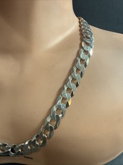 Sterling Silver Curb Link Chain 22” 12MM 67.7Grams