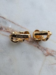 Vintage Christian Dior Gold-Tone Knotted Rope Clip-On Earrings