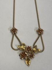 STUNNING VINTAGE KREMENTZ BI-COLOR GOLD FILLED CHOKER NECKLACE 15″ IN LENGTH