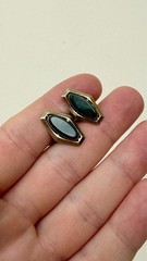 Vintage Soviet Sterling Silver 875 Nephritis, Jade Soviet Cufflinks