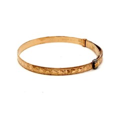 Vintage Signed 14k Gold Filled Marathon Heart Pattern Adjustable Bracelet 5 1/2
