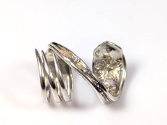 Vtg Silver-Plated William Rogers Oneida Fork Ring Floral Full Bypass Wrap Ring