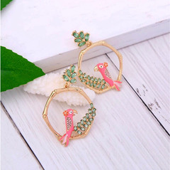 Statement earrings,Wedding earrings,Parrot earrings,Bridemaids earrings,Earrings