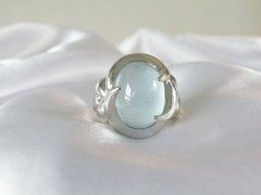 Chunky Sterling Silver 925 Natural Heated Blue Topaz Cabochon Unique Ring Size 7