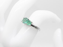 $7000 3 Stone 2.30ct Natural Colombian Emerald Platinum Band Ring 8g