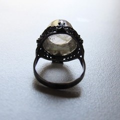 Antique Sterling Silver Rutilated Quartz Ring
