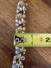 Vintage Lisner Aurora Borealis Necklace 16” Gold Tone Choker 1960s READ
