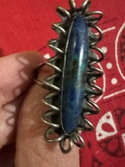 UNIQUE VINTAGE CHRYSOCOLLA STERLING SILVER RING