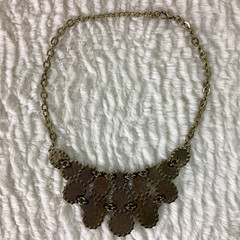 Vintage Burgundy Red Stone Diamonds Statement Necklace Costume Bling Glam Gold