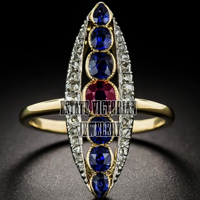 Gorgeous 1.03ctw Rose Cut Diamond Gemstone Studded Silver Victorian Ring Jewelry