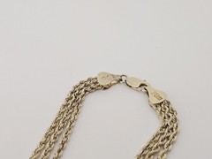 VTG Gold Vermeil Sterling Multi Strand Rope Waterfall Knot Tassel Necklace 17″