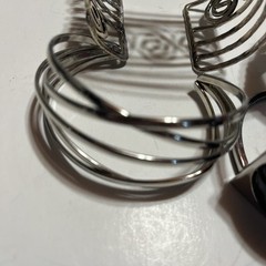 VTG Lot Of 4 Silver Tone Assorted Statement Cuff Bracelets