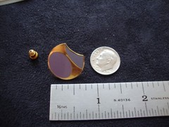 VINTAGE SAMUEL HUANG CLOISONNE EARRINGE MAUVE & LAVENDER ENAMEL GOLD FILLED POST